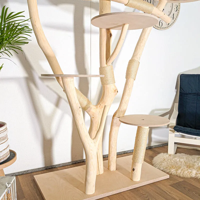 Naturkratzbaum 4519 Kratzbaum Natur Holz Design 210 cm hoch Katzenbaum