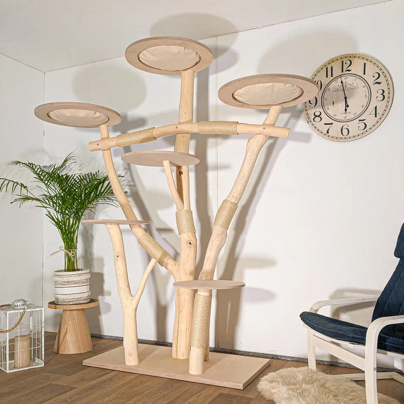 Naturkratzbaum 4519 Kratzbaum Natur Holz Design 210 cm hoch Katzenbaum