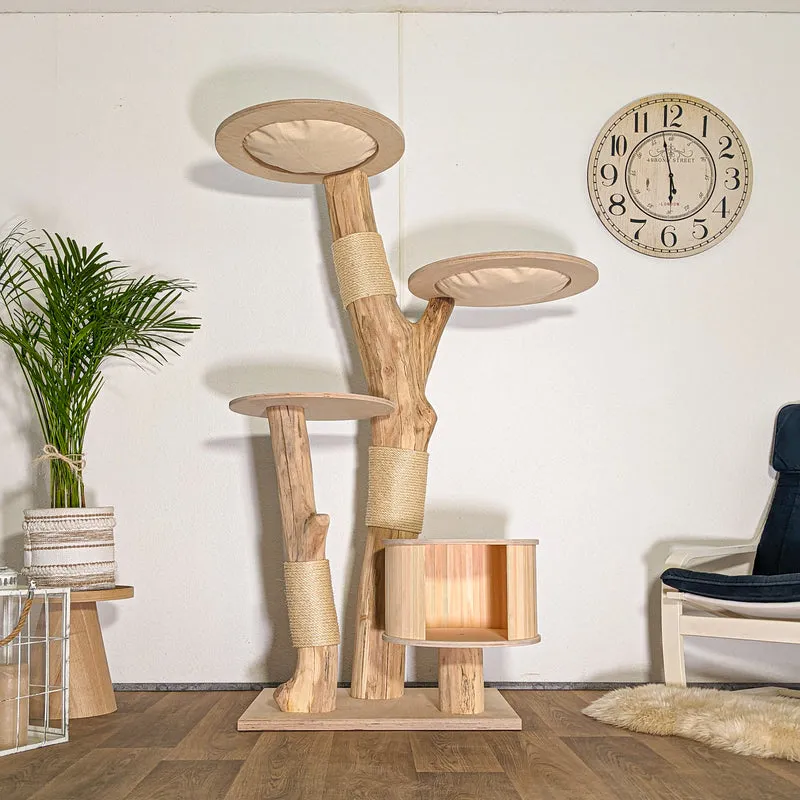 RESERVIERT + ÄNDERUNG Naturkratzbaum 4518 Kratzbaum Natur Holz Design 175 cm hoch Katzenbaum