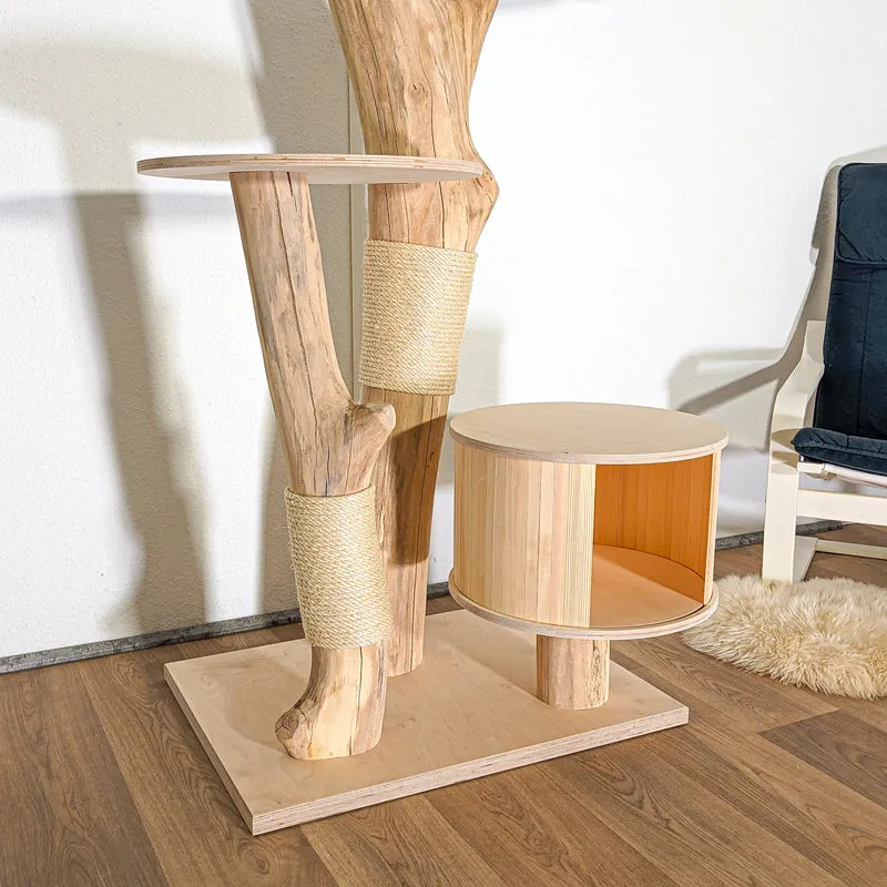RESERVIERT + ÄNDERUNG Naturkratzbaum 4518 Kratzbaum Natur Holz Design 175 cm hoch Katzenbaum