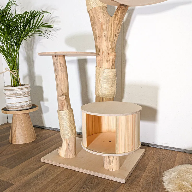 RESERVIERT + ÄNDERUNG Naturkratzbaum 4518 Kratzbaum Natur Holz Design 175 cm hoch Katzenbaum