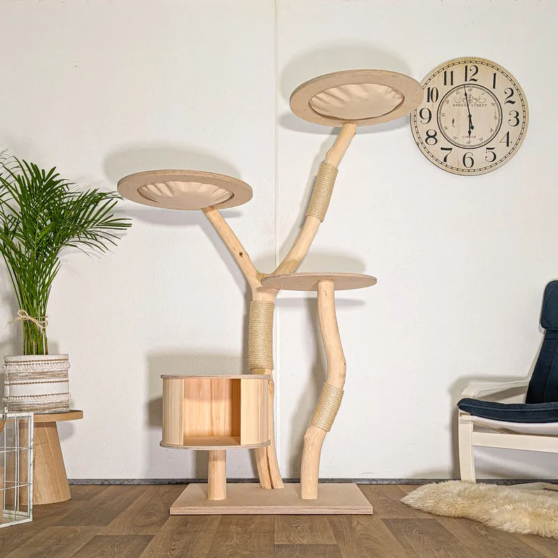 RESERVIERT - Naturkratzbaum 4517 Kratzbaum Natur Holz Design 175 cm hoch Katzenbaum