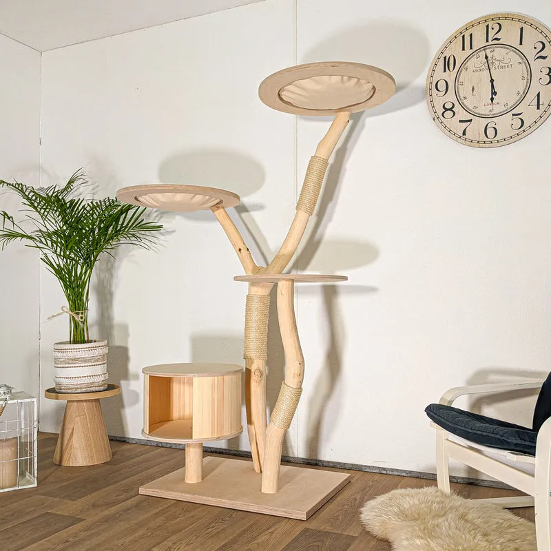 RESERVIERT - Naturkratzbaum 4517 Kratzbaum Natur Holz Design 175 cm hoch Katzenbaum
