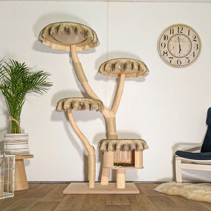 Naturkratzbaum 4516 Kratzbaum Natur Holz Design 177 cm hoch Katzenbaum
