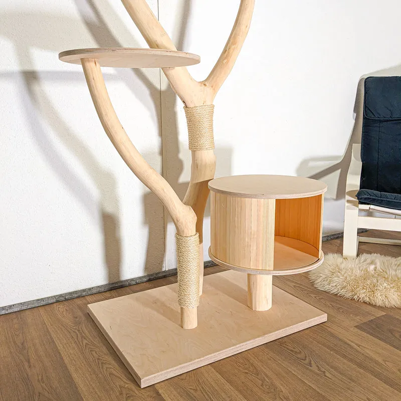 Naturkratzbaum 4516 Kratzbaum Natur Holz Design 177 cm hoch Katzenbaum