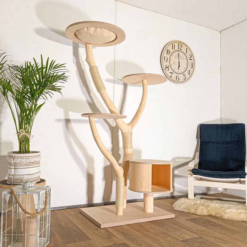 Naturkratzbaum 4516 Kratzbaum Natur Holz Design 177 cm hoch Katzenbaum