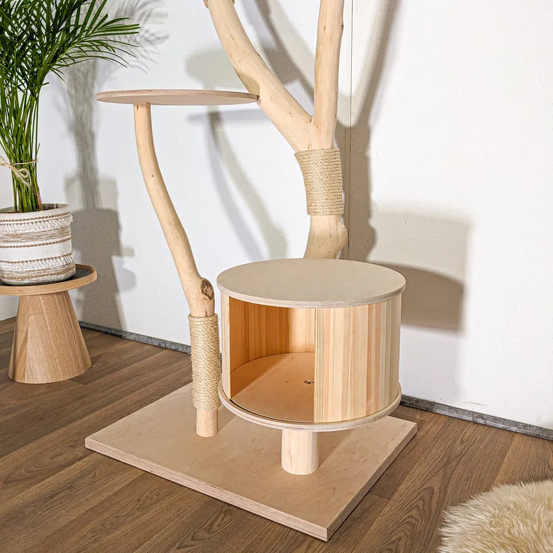Naturkratzbaum 4516 Kratzbaum Natur Holz Design 177 cm hoch Katzenbaum