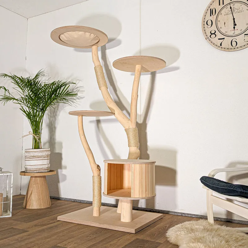 Naturkratzbaum 4516 Kratzbaum Natur Holz Design 177 cm hoch Katzenbaum