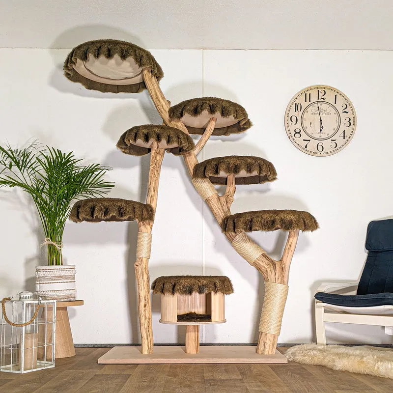 Naturkratzbaum 4515 Kratzbaum Natur Holz Design 210 cm hoch Katzenbaum