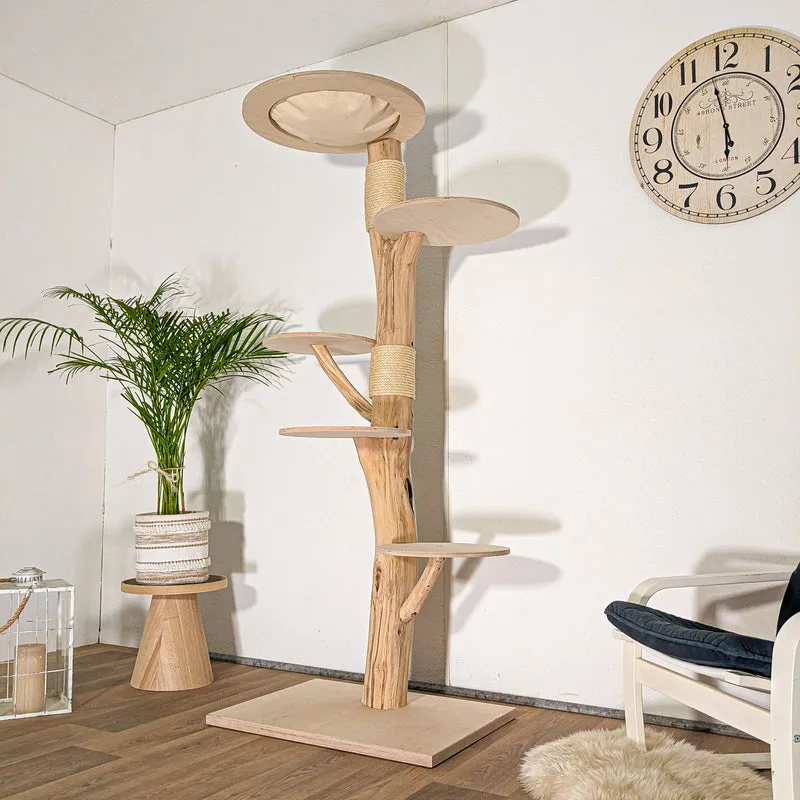 Naturkratzbaum 4513 Kratzbaum Natur Holz Design 190 cm hoch Katzenbaum
