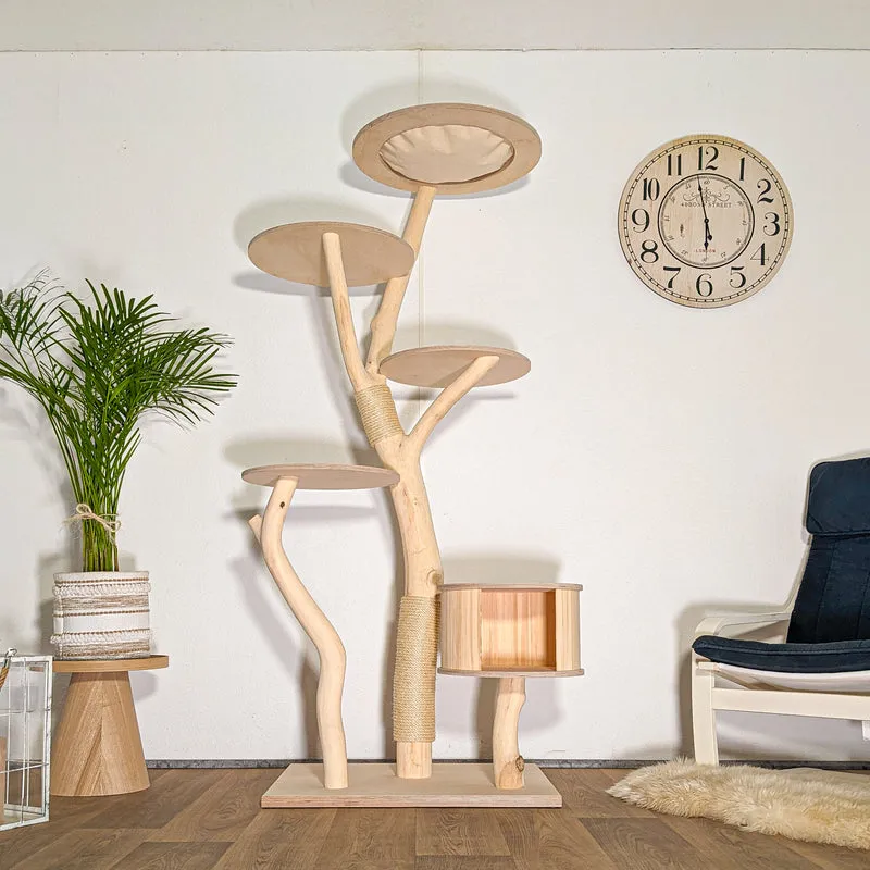 Naturkratzbaum 4512 Kratzbaum Natur Holz Design 193 cm hoch Katzenbaum