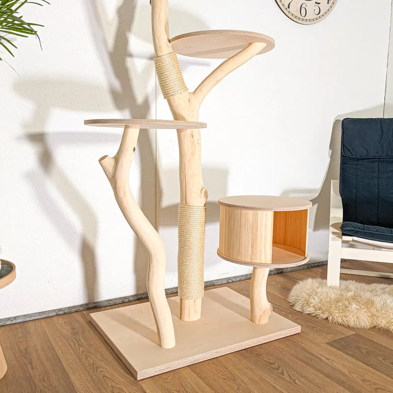Naturkratzbaum 4512 Kratzbaum Natur Holz Design 193 cm hoch Katzenbaum