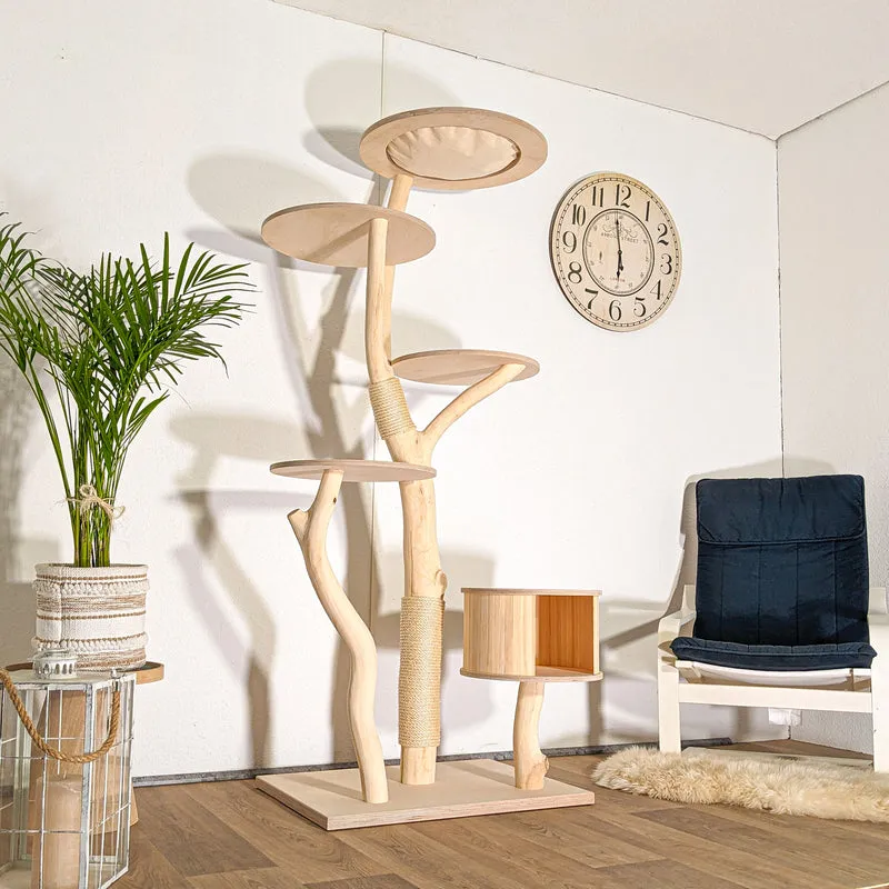 Naturkratzbaum 4512 Kratzbaum Natur Holz Design 193 cm hoch Katzenbaum
