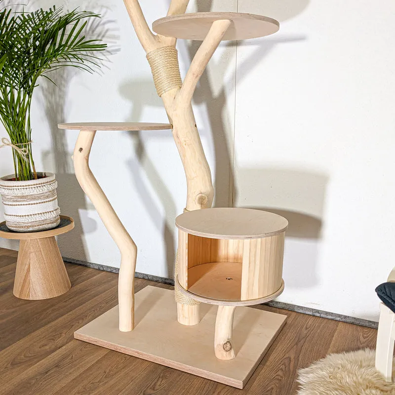 Naturkratzbaum 4512 Kratzbaum Natur Holz Design 193 cm hoch Katzenbaum