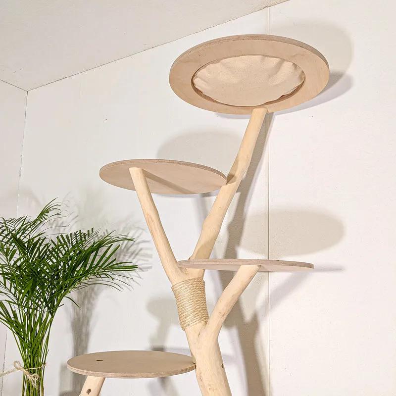 Naturkratzbaum 4512 Kratzbaum Natur Holz Design 193 cm hoch Katzenbaum