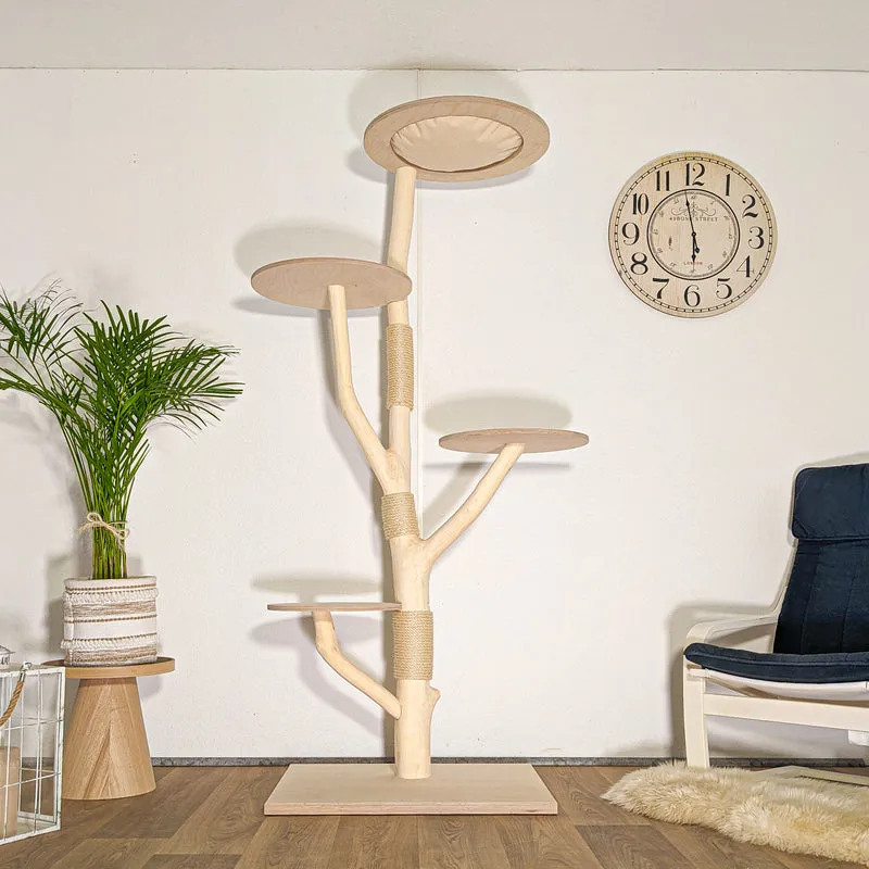 Naturkratzbaum 4511 Kratzbaum Natur Holz Design 200 cm hoch Katzenbaum