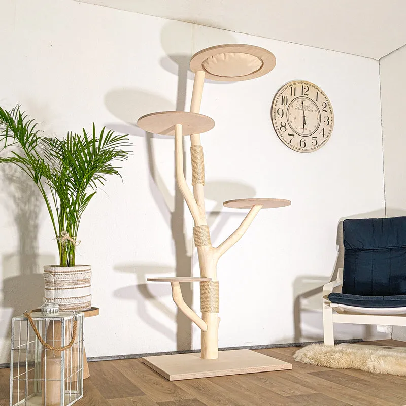 Naturkratzbaum 4511 Kratzbaum Natur Holz Design 200 cm hoch Katzenbaum