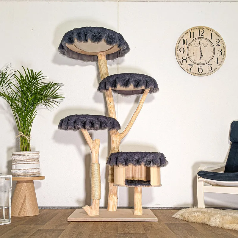 Naturkratzbaum 4510 Kratzbaum Natur Holz Design 175 cm hoch Katzenbaum