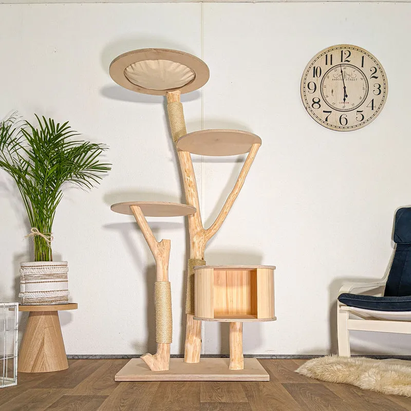 Naturkratzbaum 4510 Kratzbaum Natur Holz Design 175 cm hoch Katzenbaum