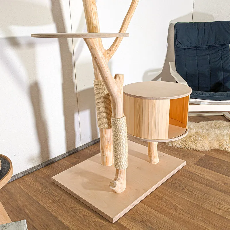 Naturkratzbaum 4510 Kratzbaum Natur Holz Design 175 cm hoch Katzenbaum