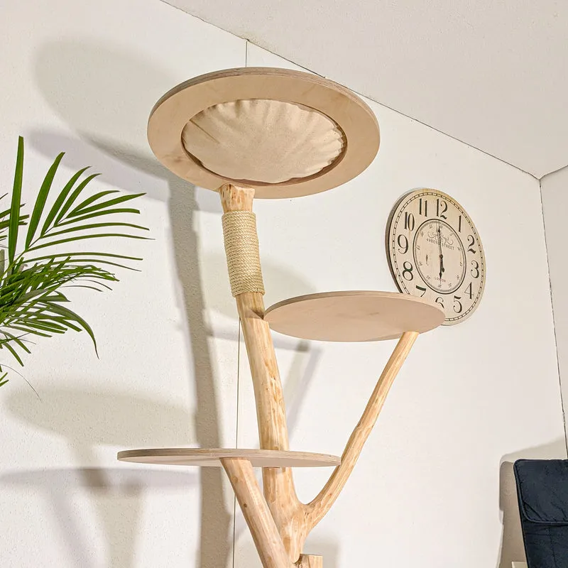 Naturkratzbaum 4510 Kratzbaum Natur Holz Design 175 cm hoch Katzenbaum