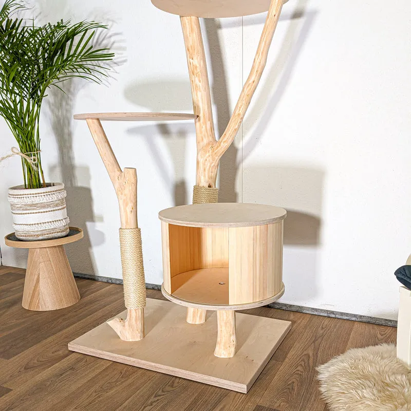 Naturkratzbaum 4510 Kratzbaum Natur Holz Design 175 cm hoch Katzenbaum