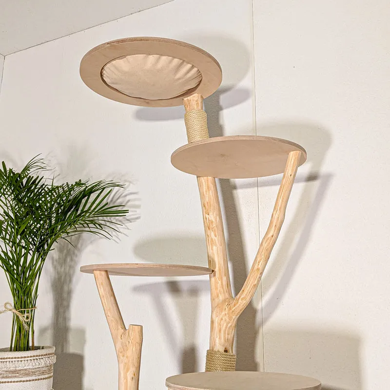Naturkratzbaum 4510 Kratzbaum Natur Holz Design 175 cm hoch Katzenbaum