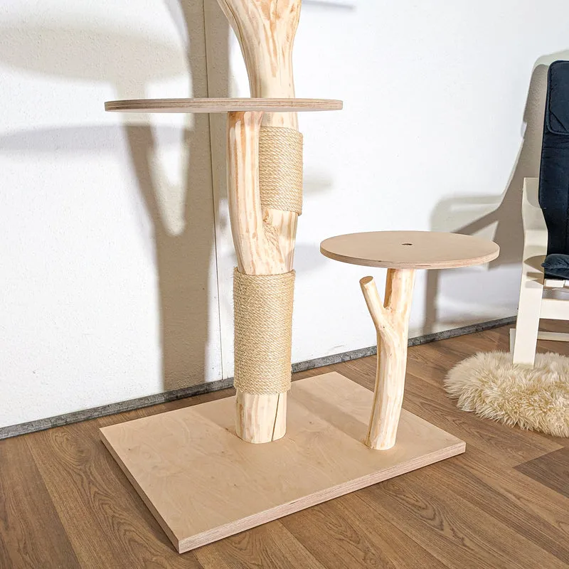 Naturkratzbaum 4509 Kratzbaum Natur Holz Design 144 cm hoch Katzenbaum