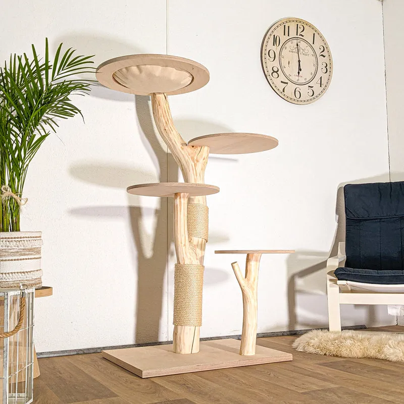 Naturkratzbaum 4509 Kratzbaum Natur Holz Design 144 cm hoch Katzenbaum
