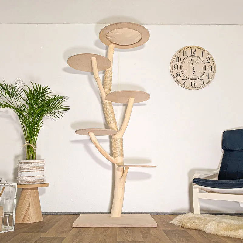 Naturkratzbaum 4508 Kratzbaum Natur Holz Design 205 cm hoch Katzenbaum