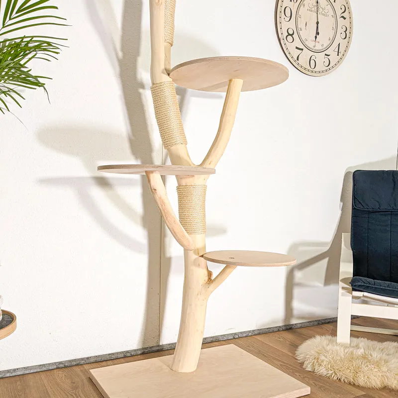 Naturkratzbaum 4508 Kratzbaum Natur Holz Design 205 cm hoch Katzenbaum