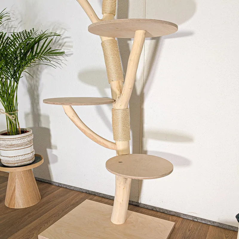 Naturkratzbaum 4508 Kratzbaum Natur Holz Design 205 cm hoch Katzenbaum