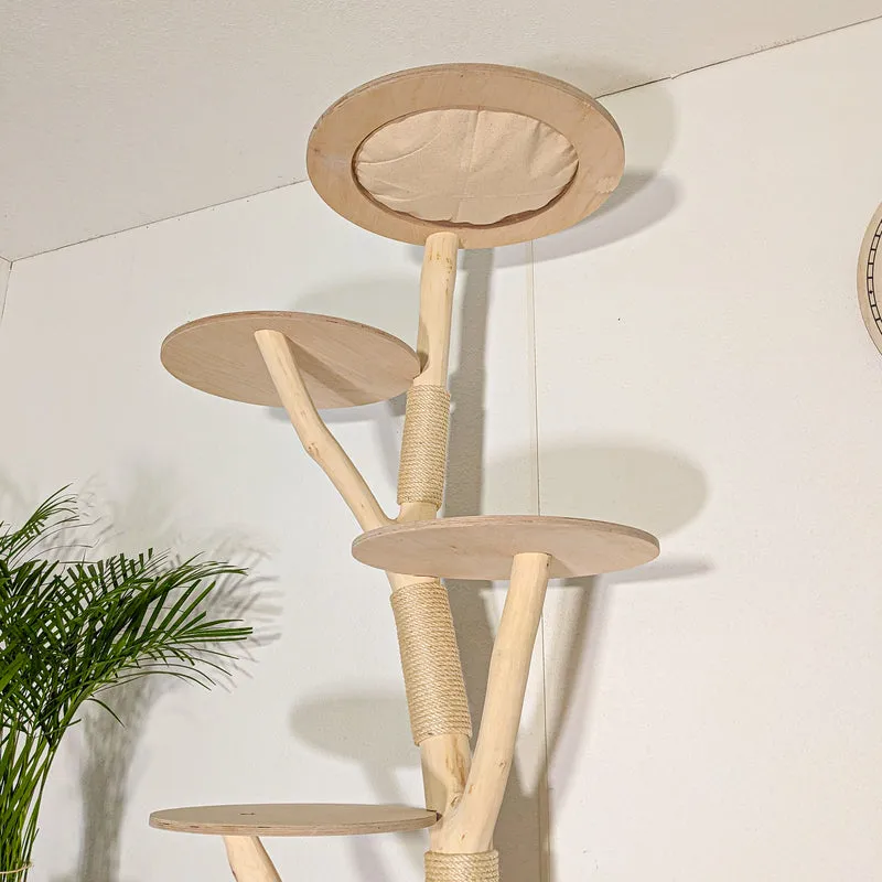 Naturkratzbaum 4508 Kratzbaum Natur Holz Design 205 cm hoch Katzenbaum