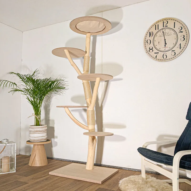Naturkratzbaum 4508 Kratzbaum Natur Holz Design 205 cm hoch Katzenbaum