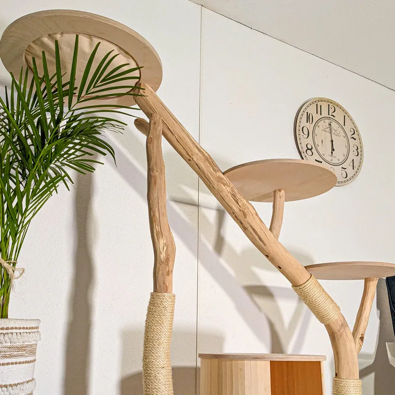 Naturkratzbaum 4507 Kratzbaum Natur Holz Design 157 cm hoch Katzenbaum