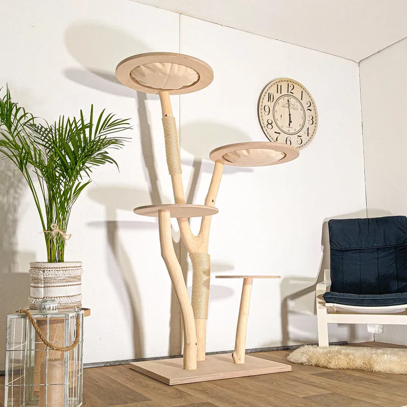Naturkratzbaum 4506 Kratzbaum Natur Holz Design 175 cm hoch Katzenbaum