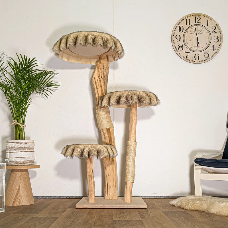 RESERVIERT - Naturkratzbaum 4505 Kratzbaum Natur Holz Design 155 cm hoch Katzenbaum