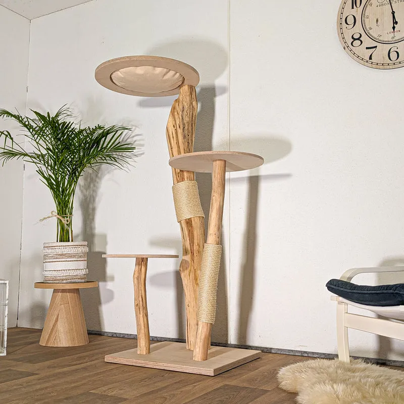 RESERVIERT - Naturkratzbaum 4505 Kratzbaum Natur Holz Design 155 cm hoch Katzenbaum