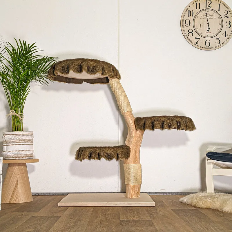 Naturkratzbaum 4504 Kratzbaum Natur Holz Design 123 cm hoch Katzenbaum