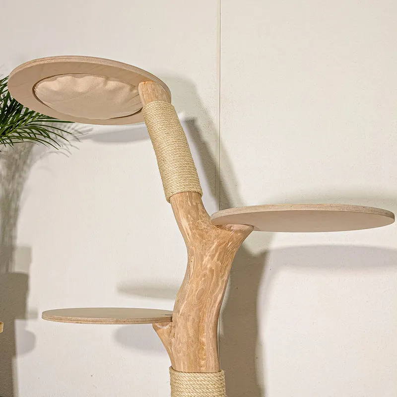 Naturkratzbaum 4504 Kratzbaum Natur Holz Design 123 cm hoch Katzenbaum