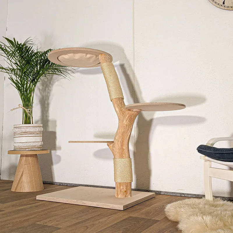 Naturkratzbaum 4504 Kratzbaum Natur Holz Design 123 cm hoch Katzenbaum