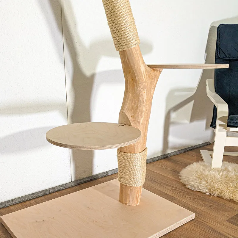 Naturkratzbaum 4504 Kratzbaum Natur Holz Design 123 cm hoch Katzenbaum