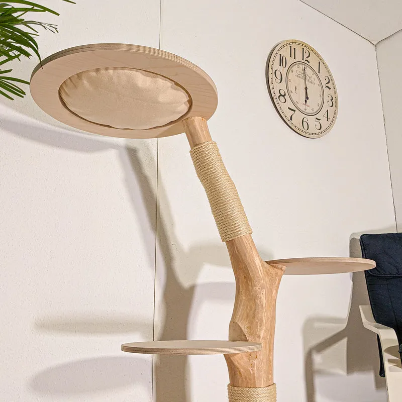 Naturkratzbaum 4504 Kratzbaum Natur Holz Design 123 cm hoch Katzenbaum