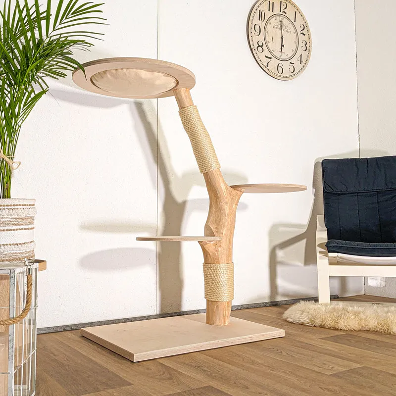 Naturkratzbaum 4504 Kratzbaum Natur Holz Design 123 cm hoch Katzenbaum