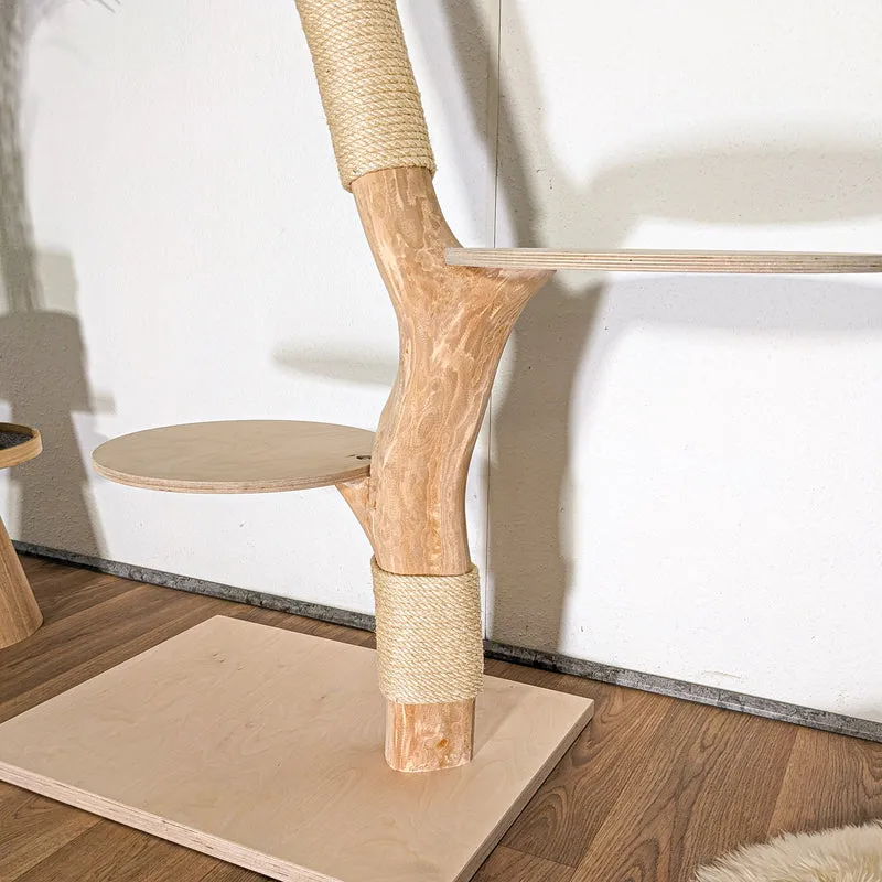 Naturkratzbaum 4504 Kratzbaum Natur Holz Design 123 cm hoch Katzenbaum