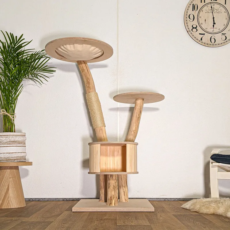Naturkratzbaum 4503 Kratzbaum Natur Holz Design 135 cm hoch Katzenbaum