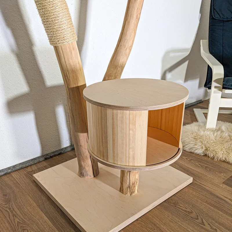 Naturkratzbaum 4503 Kratzbaum Natur Holz Design 135 cm hoch Katzenbaum