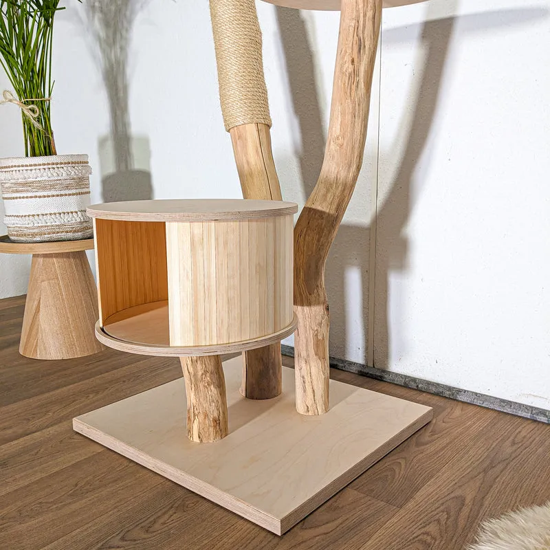 Naturkratzbaum 4503 Kratzbaum Natur Holz Design 135 cm hoch Katzenbaum