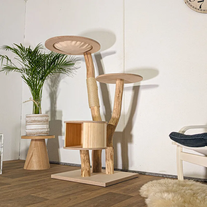 Naturkratzbaum 4503 Kratzbaum Natur Holz Design 135 cm hoch Katzenbaum