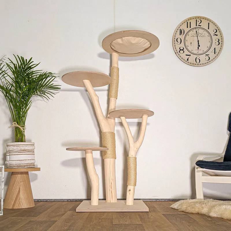 Naturkratzbaum 4502 Kratzbaum Natur Holz Design 165 cm hoch Katzenbaum